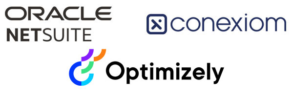 sponsor logos: Oracle/NetSuite, Optimizely, Conexiom 