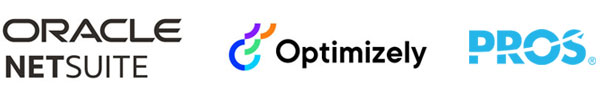 sponsor logos: Oracle/NetSuite, Optimizely, Pros 