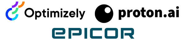 Optimizely, proton.ai, epicor logos 